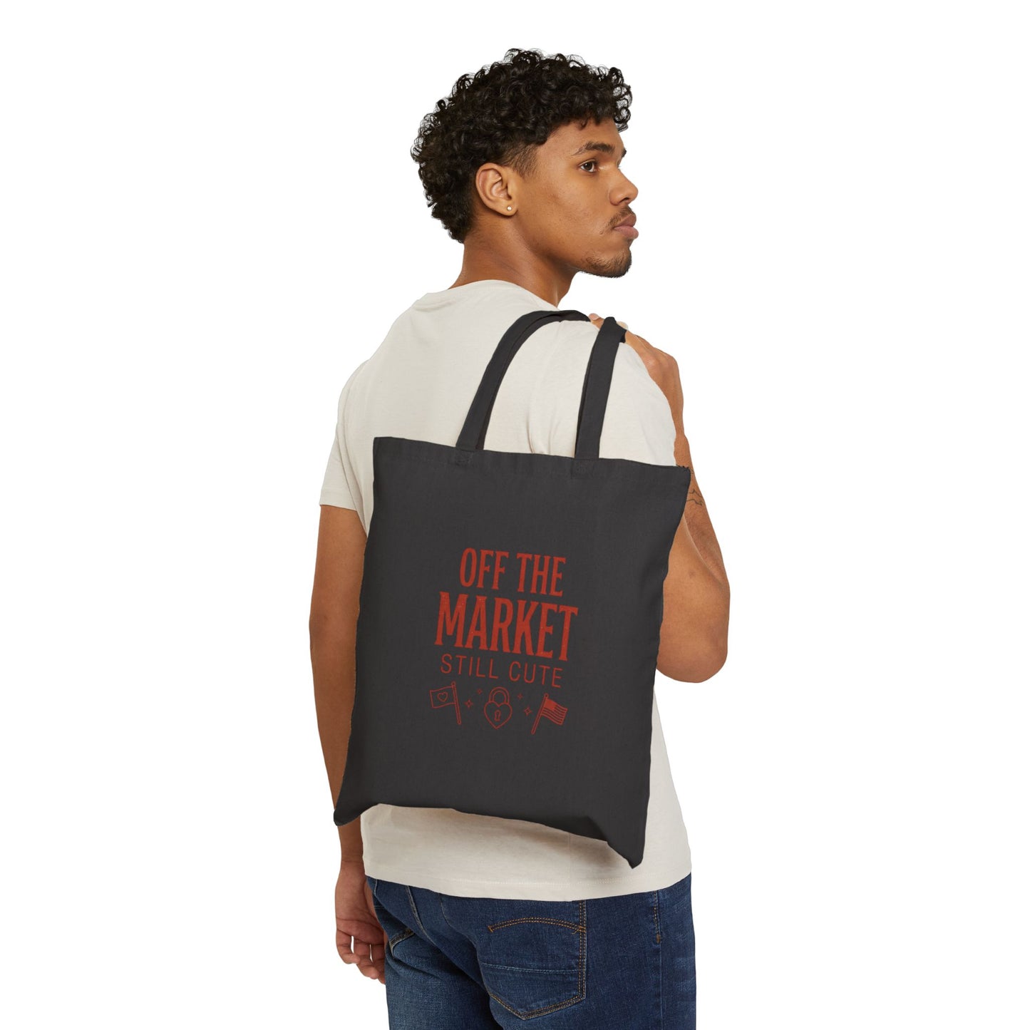 Off The Market Tote, Engaged Bride Era, Bride Slogan Canvas Tote