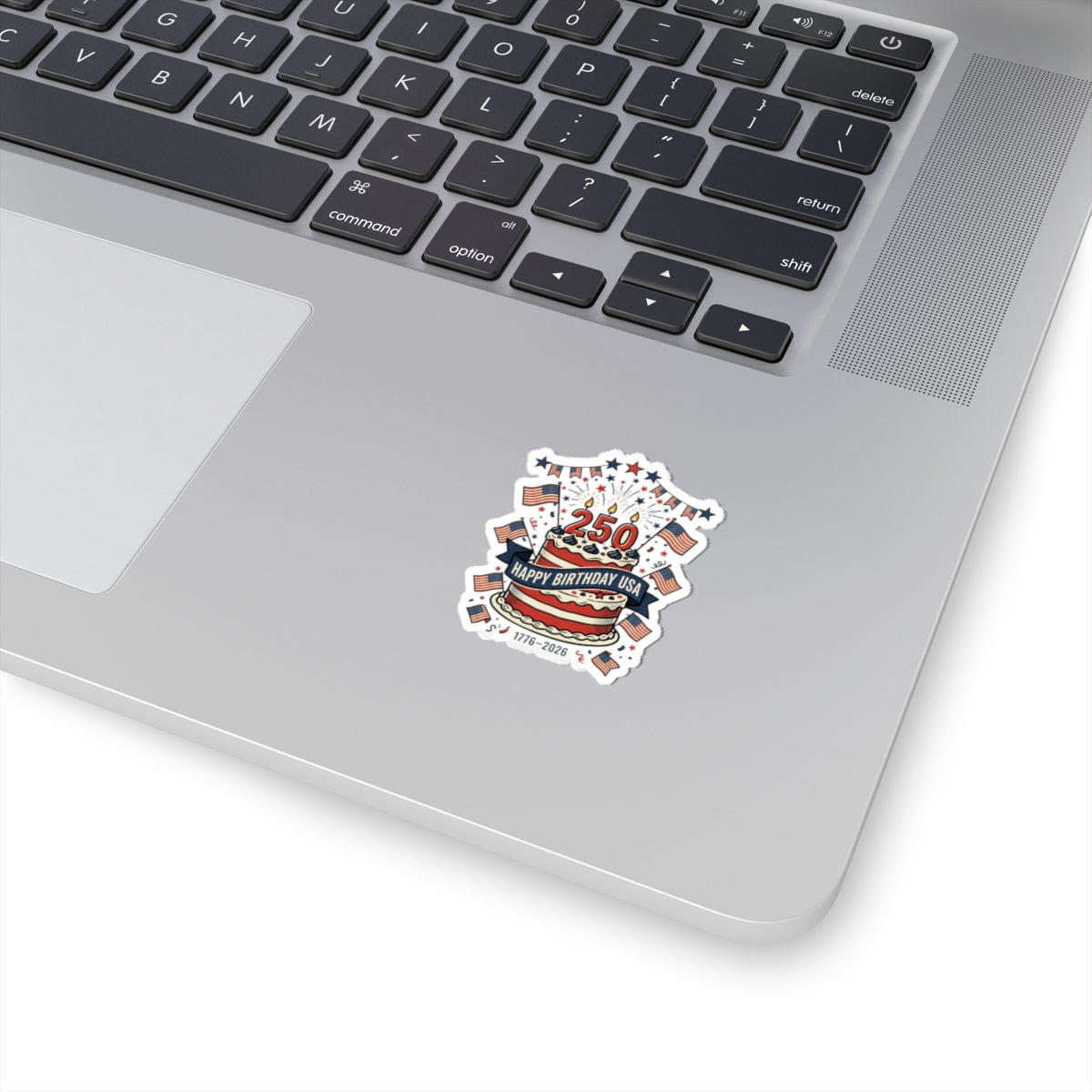 250th Birthday USA Cake Sticker | 4th of July 1776-2026 Patriotic