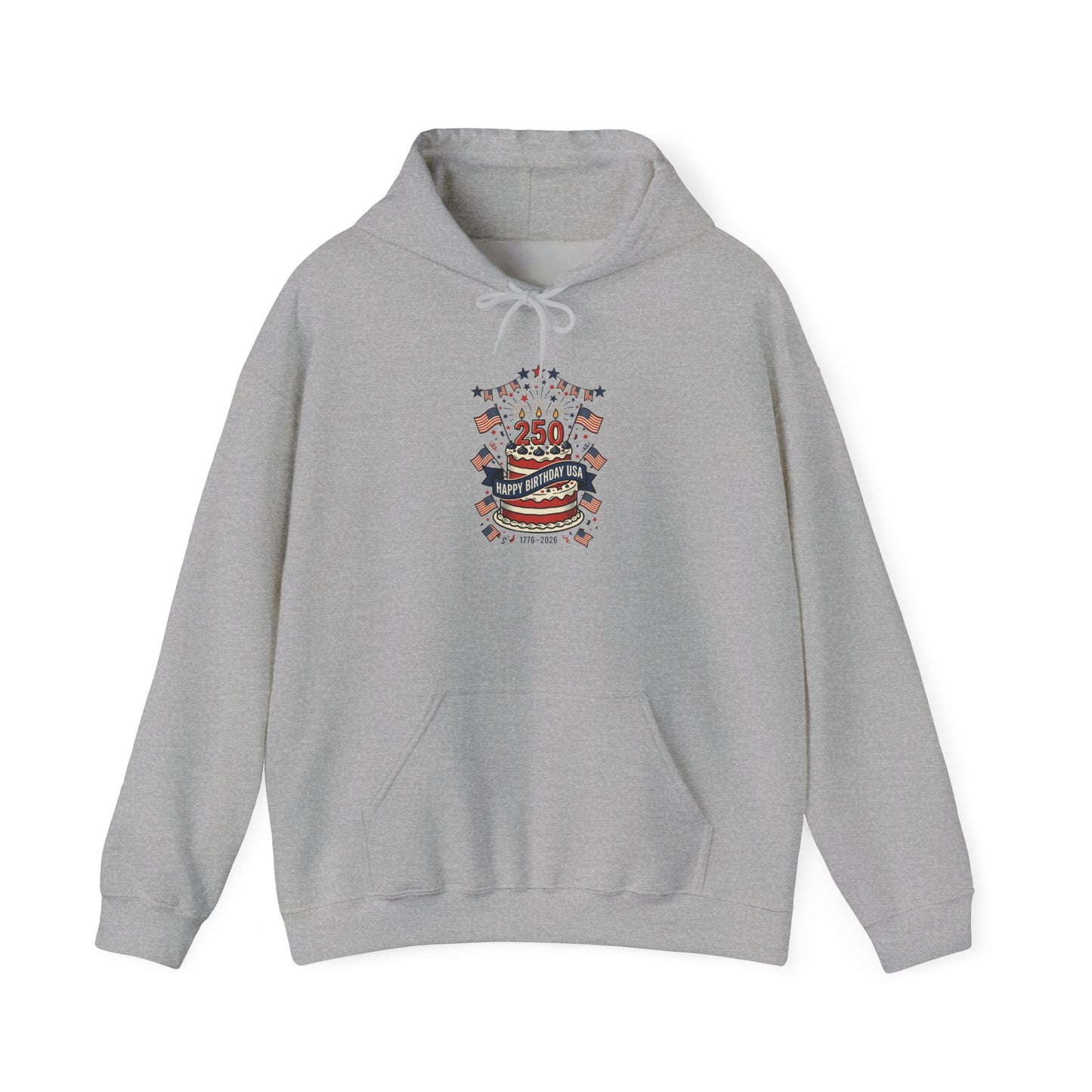 250 Years Patriotic Crest Hoodie | 4th of July Anniversary, Independence Celebration
