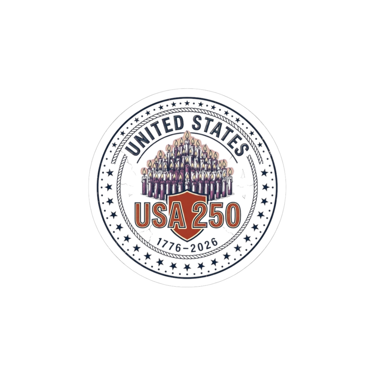 USA 250 Patriotic Seal Kiss-Cut Stickers | 1776-2026 4th of July Anniversary