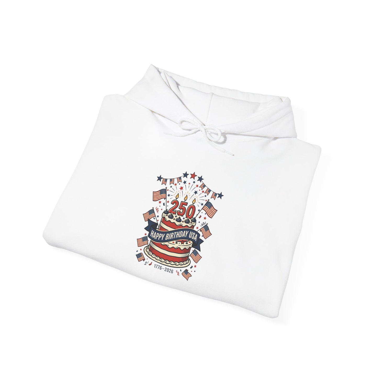 250 Years Patriotic Crest Hoodie | 4th of July Anniversary, Independence Celebration