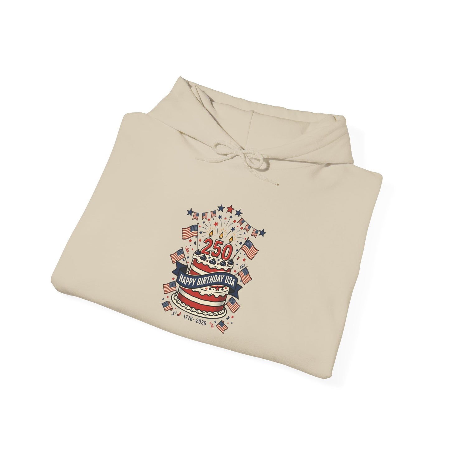 250 Years Patriotic Crest Hoodie | 4th of July Anniversary, Independence Celebration