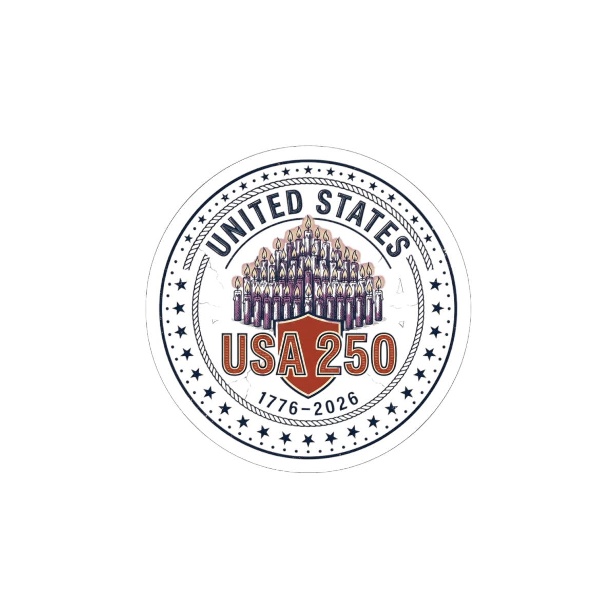 USA 250 Patriotic Seal Kiss-Cut Stickers | 1776-2026 4th of July Anniversary