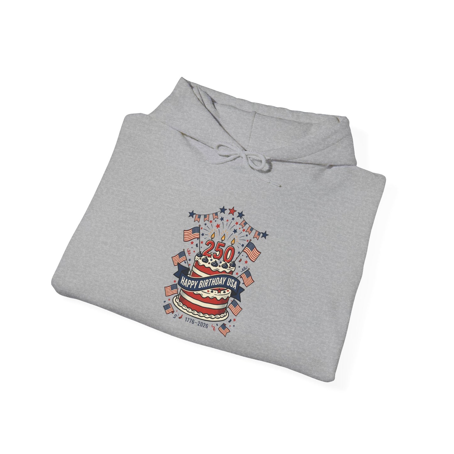 250 Years Patriotic Crest Hoodie | 4th of July Anniversary, Independence Celebration