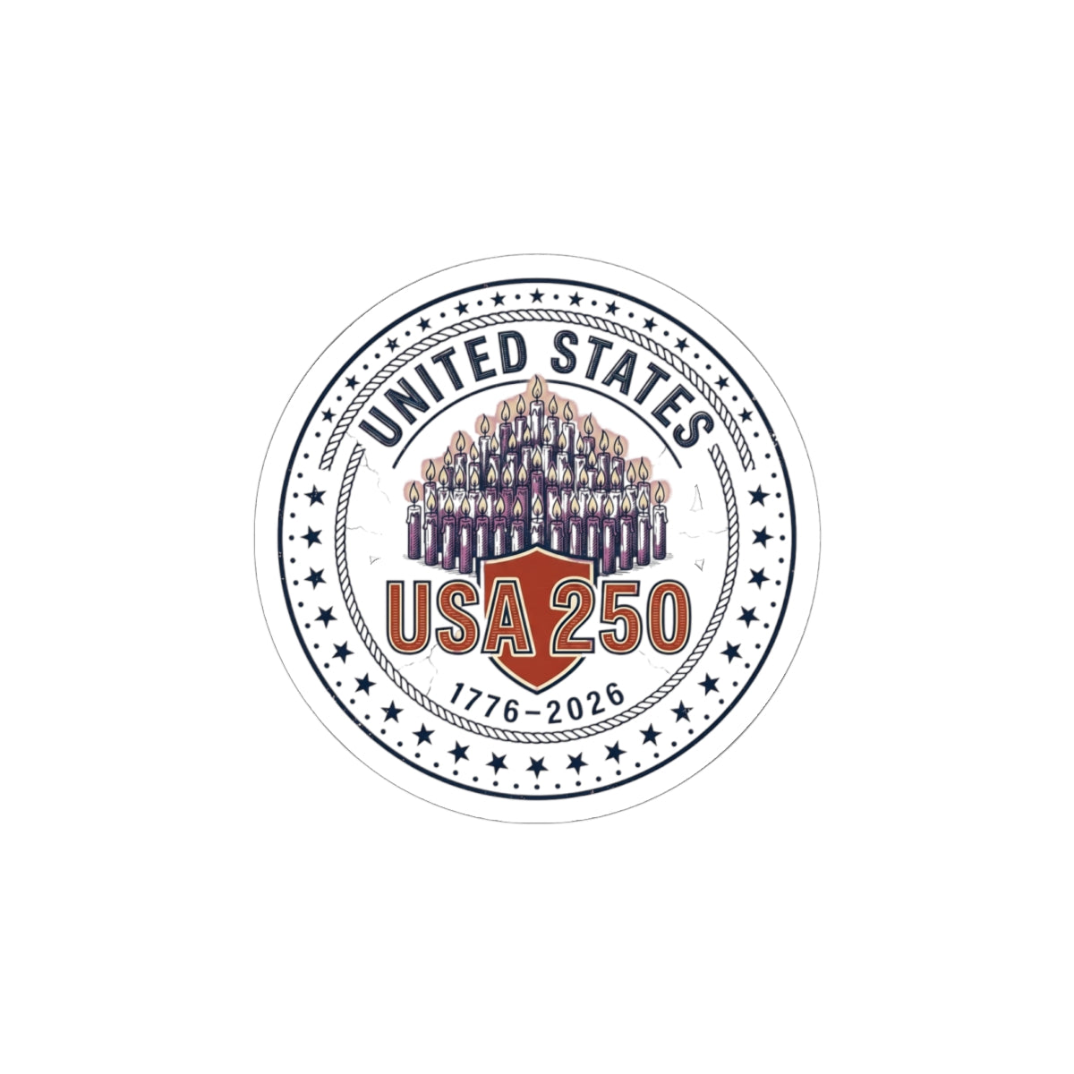 USA 250 Patriotic Seal Kiss-Cut Stickers | 1776-2026 4th of July Anniversary