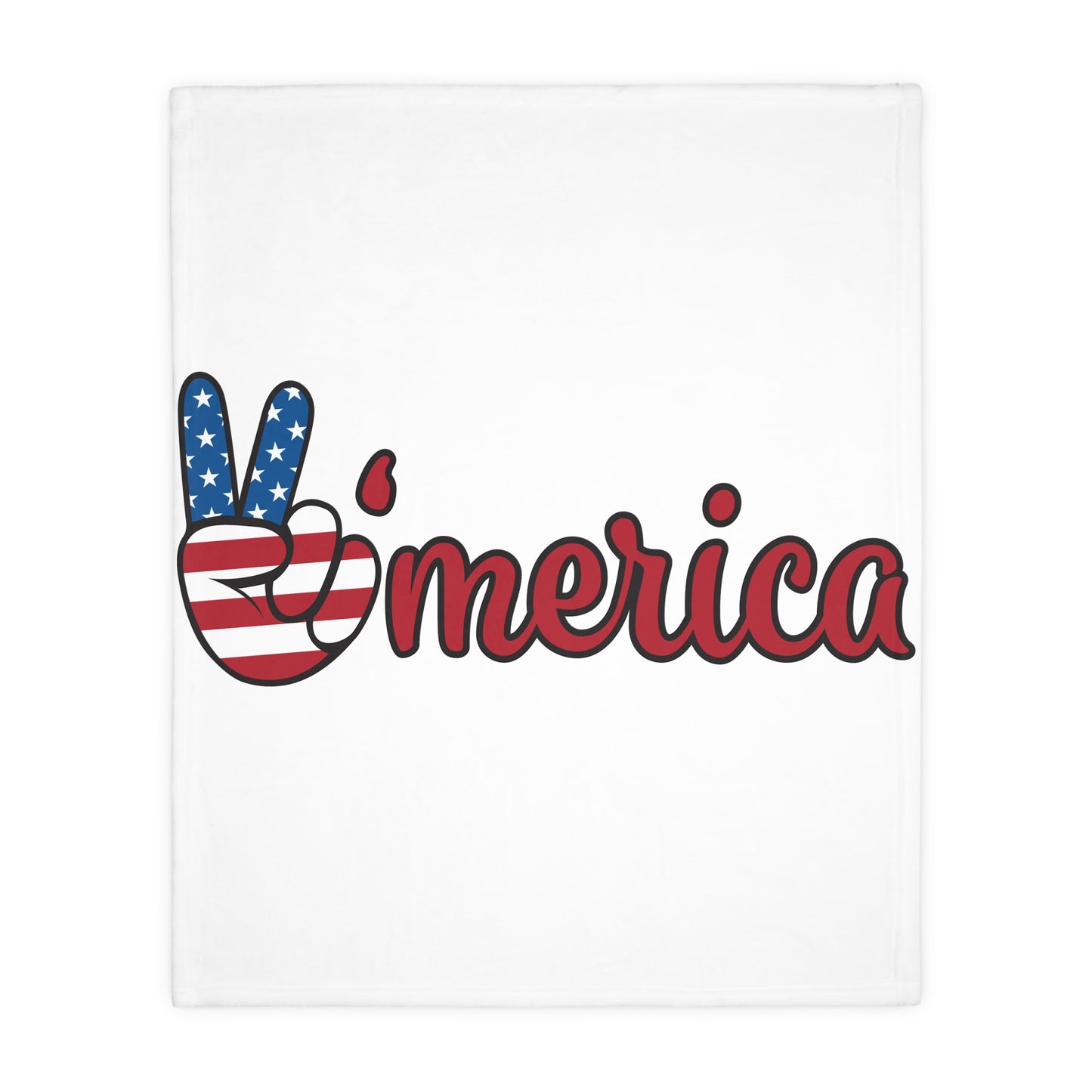 Patriotic ’Merica Peace Sign Velveteen Throw Blanket