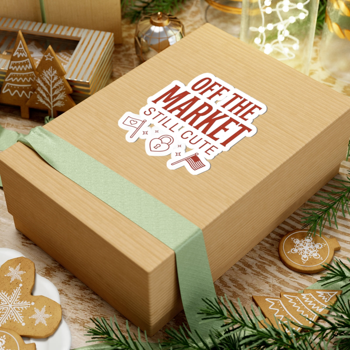 Off The Market Sticker | Engaged Bride Era, Retro Script Kiss-Cut