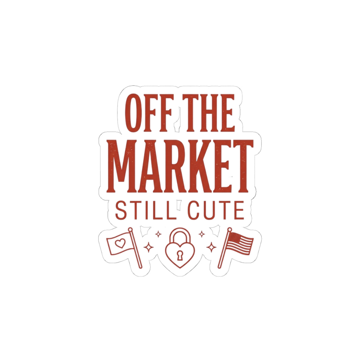 Off The Market Sticker | Engaged Bride Era, Retro Script Kiss-Cut