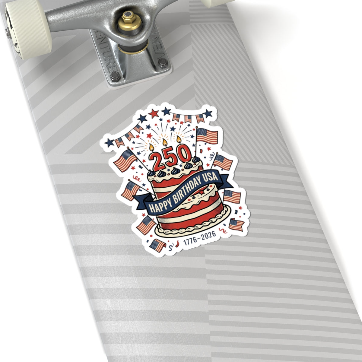 250th Birthday USA Cake Sticker | 4th of July 1776-2026 Patriotic