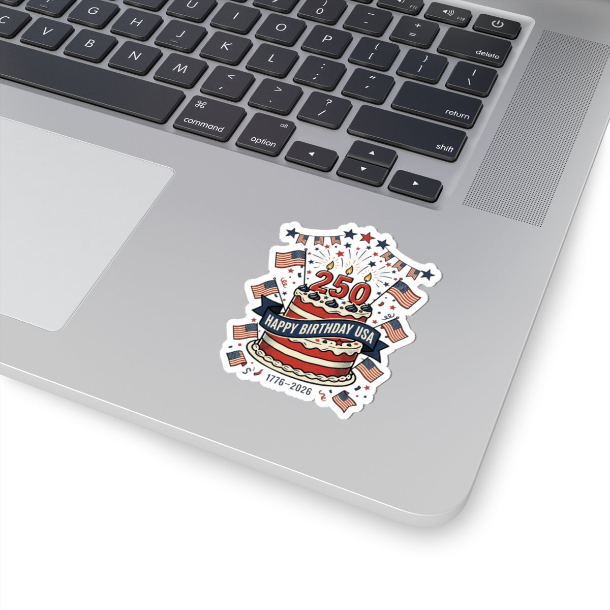 250th Birthday USA Cake Sticker | 4th of July 1776-2026 Patriotic