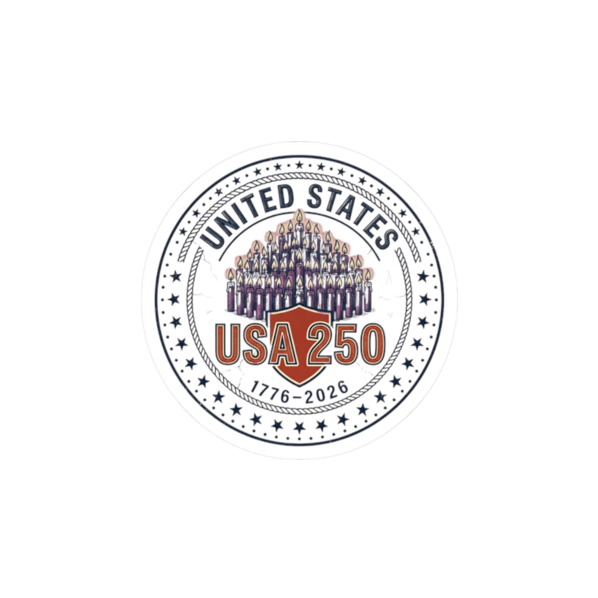 USA 250 Patriotic Seal Kiss-Cut Stickers | 1776-2026 4th of July Anniversary