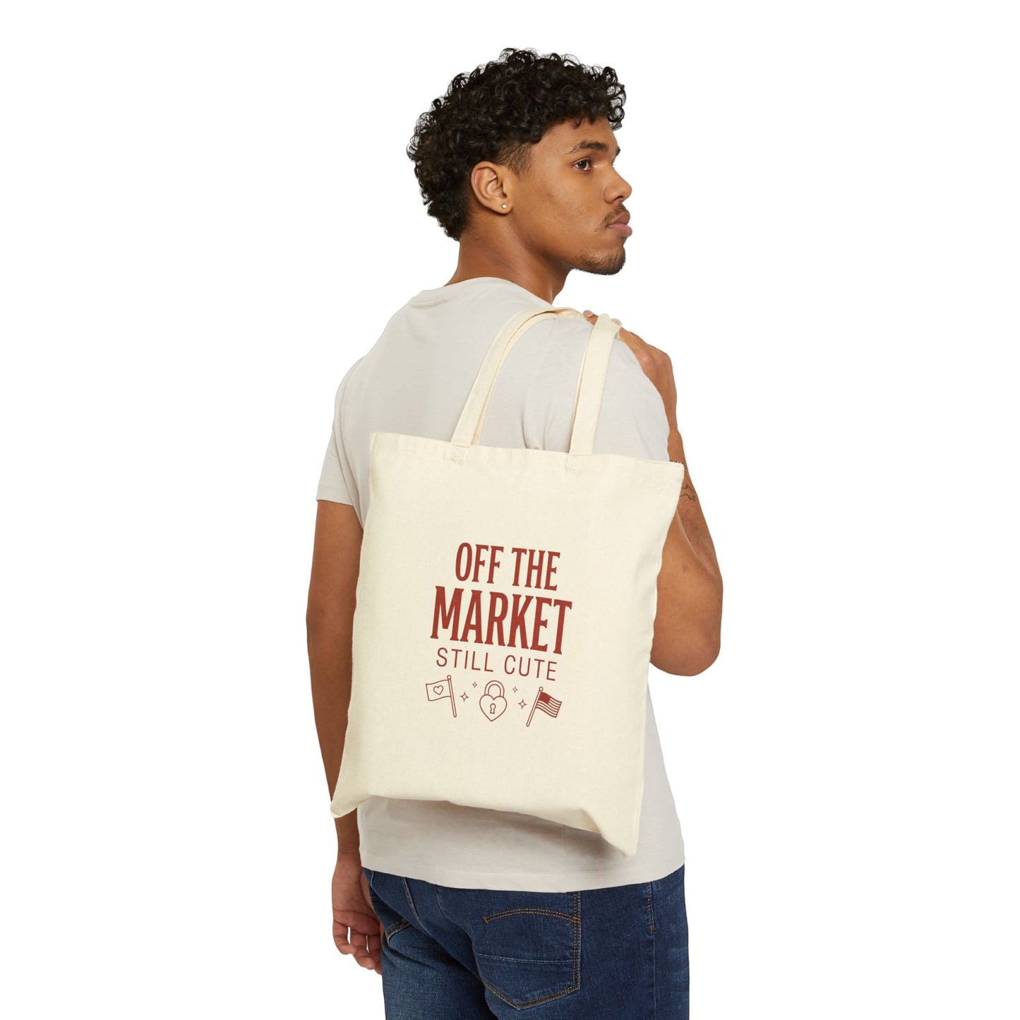 Off The Market Tote, Engaged Bride Era, Bride Slogan Canvas Tote
