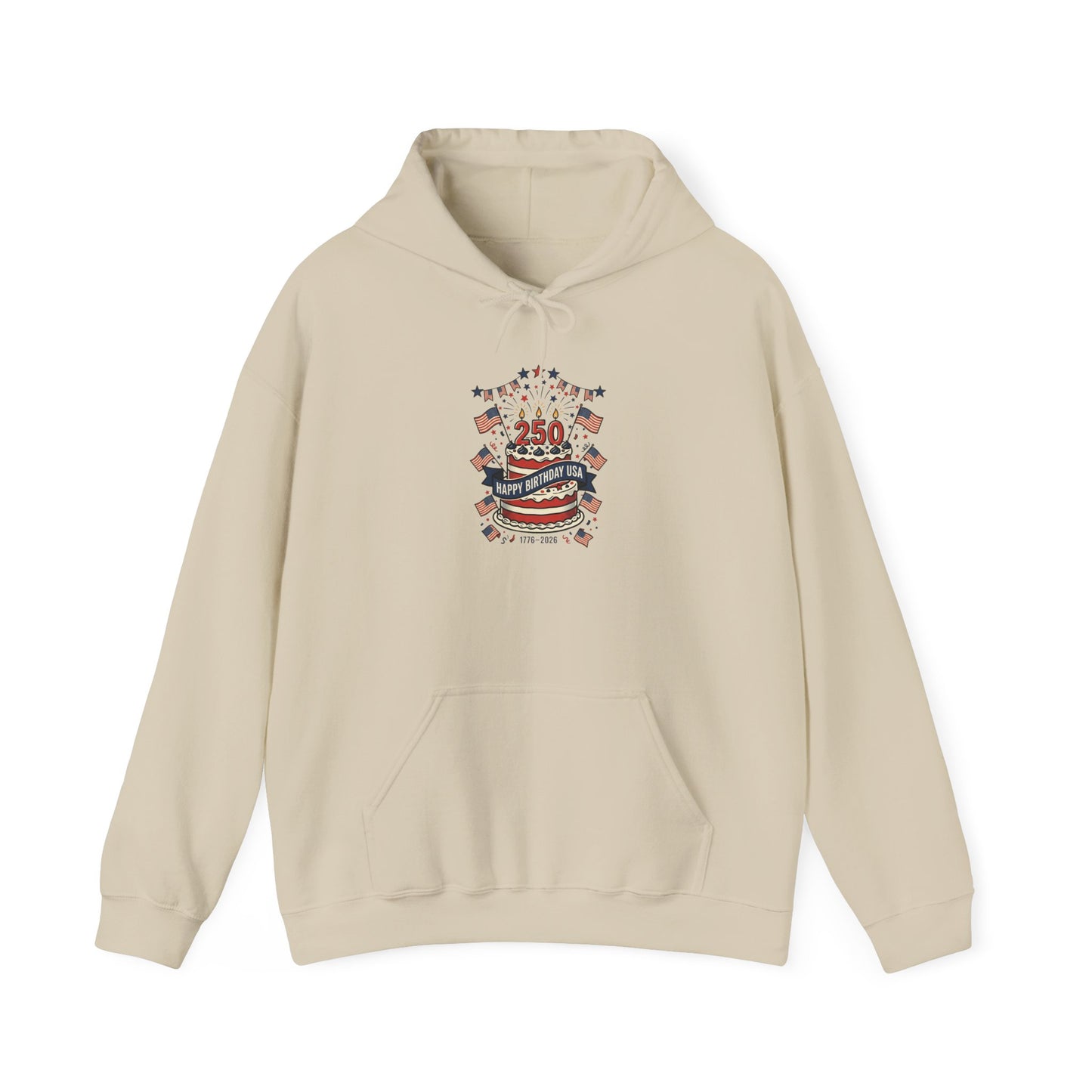 250 Years Patriotic Crest Hoodie | 4th of July Anniversary, Independence Celebration