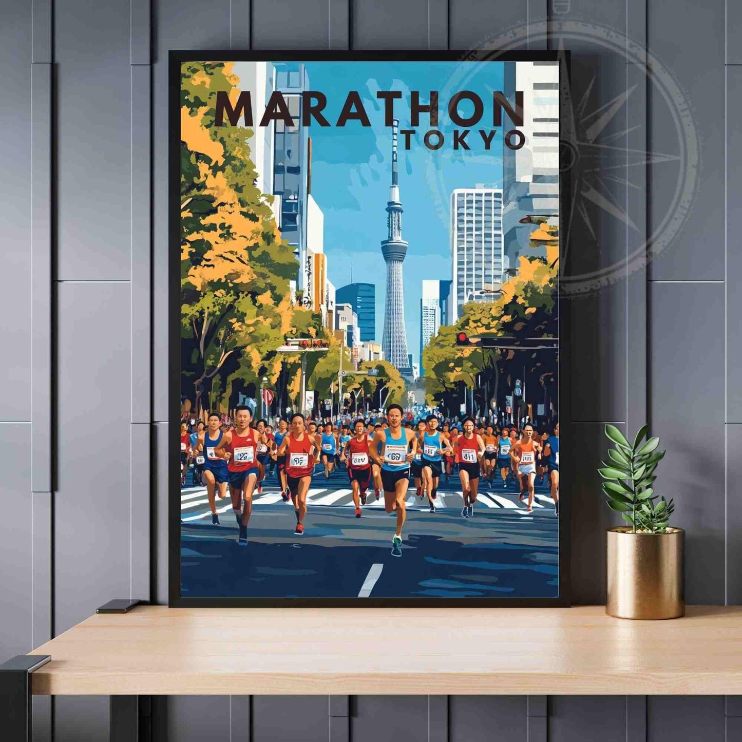 Affiche Marathon de Tokyo | Impression Marathon | Affiche Tokyo